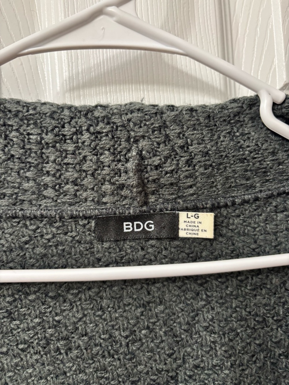 Urban Outfitters BDG Cozy Colorblock Open-Front Cardigan Dark Gray Black Sz L - Picture 5 of 7
